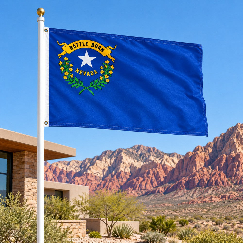 Nevada State Flag 3x5 displayed outdoors