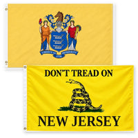 New Jersey State Flag and Don't Tread on New Jersey Flag 3x5 2-Pack