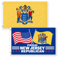 New Jersey State Flag and Proud New Jersey Republican Flag 3x5 2-Pack