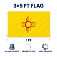New Mexico State Flag 3x5 features and size details