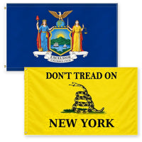 New York State Flag and Don't Tread on New York Flag 3x5 2-Pack