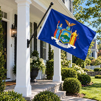 New York State Flag 3x5 displayed outdoors