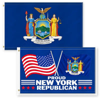 New York State Flag and Proud New York Republican Flag 3x5 2-Pack