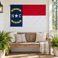North Carolina State Flag 3x5 displayed outdoors