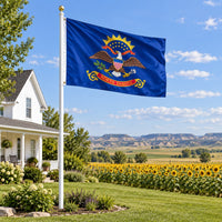 North Dakota State Flag 3x5 displayed outdoors
