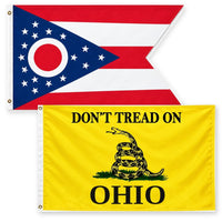 Ohio State Flag and Don't Tread on Ohio Flag 3x5 2-Pack