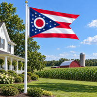 Ohio State Flag 3x5 displayed outdoors