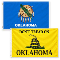 Oklahoma State Flag and Don't Tread on Oklahoma Flag 3x5 2-Pack