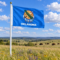 Oklahoma State Flag 3x5 displayed outdoors