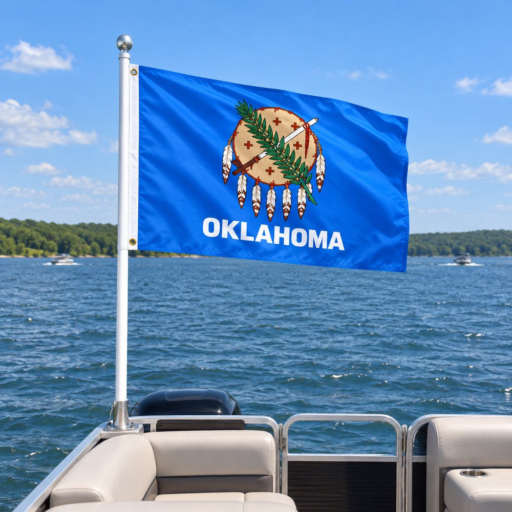 Oklahoma State Flag 3x5 displayed outdoors