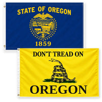 Oregon State Flag and Don't Tread on Oregon Flag 3x5 2-Pack