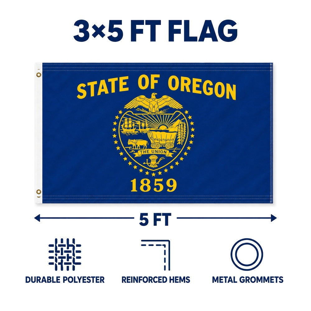 Oregon State Flag 3x5 features and size details