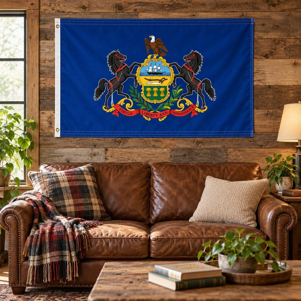 Pennsylvania State Flag 3x5 displayed outdoors