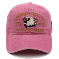 America 250th Anniversary Hat 1776–2026 – Pink Eagle & Flag Adjustable Patriotic Baseball Cap