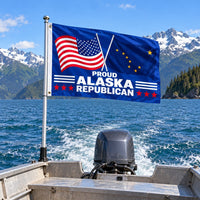 Proud Alaska Republican Flag 3x5 displayed outdoors