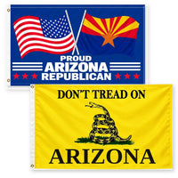 Proud Arizona Republican and Don't Tread on Arizona Flags 3x5 2-Pack