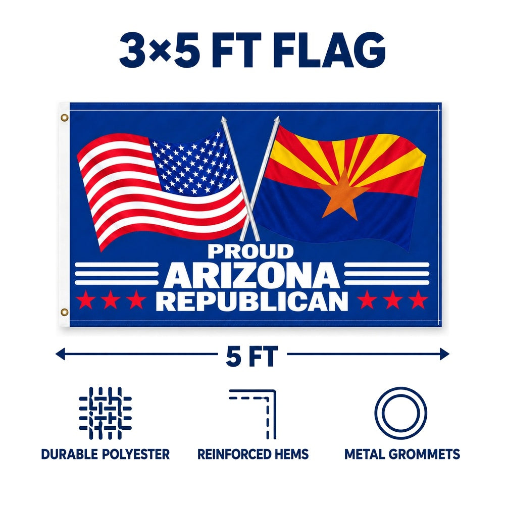 Proud Arizona Republican Flag 3x5 features and size details