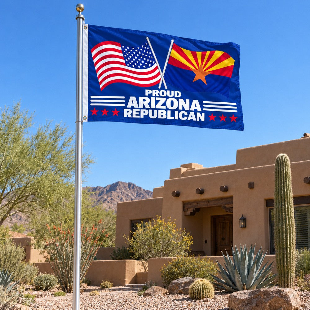 Proud Arizona Republican Flag 3x5 displayed outdoors