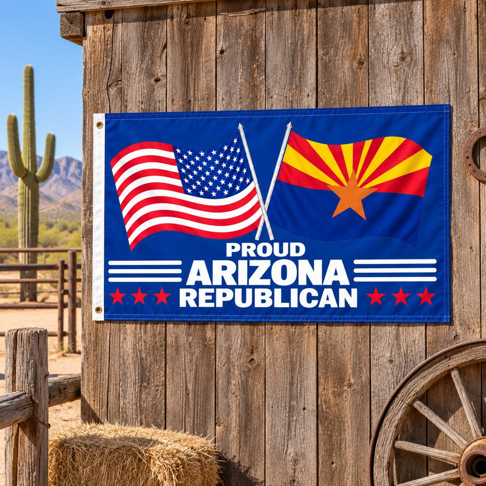 Proud Arizona Republican Flag 3x5 displayed outdoors