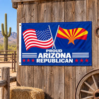 Proud Arizona Republican Flag 3x5 displayed outdoors