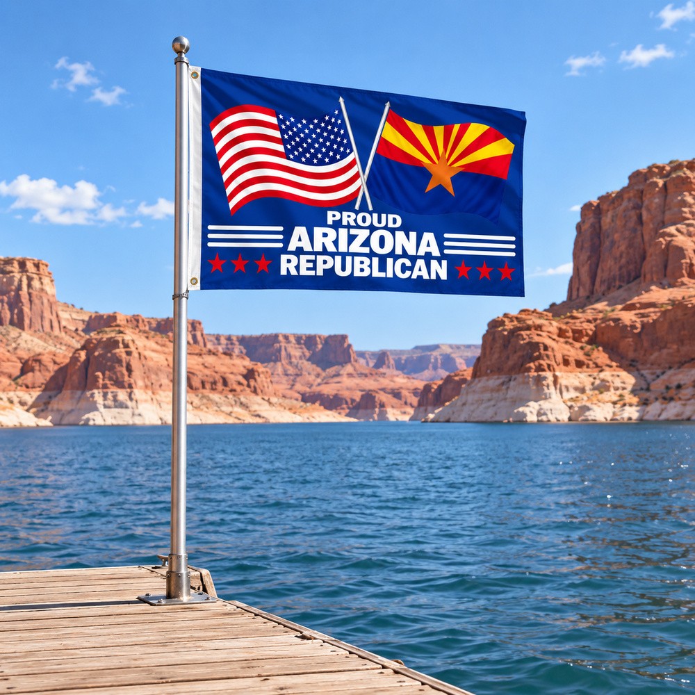 Proud Arizona Republican Flag 3x5 displayed outdoors