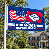 Proud Arkansas Republican Flag 3x5 displayed outdoors