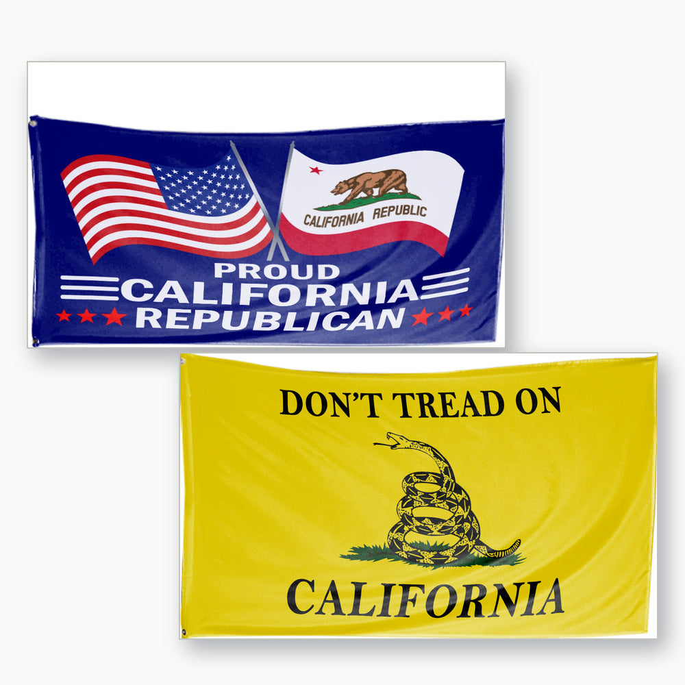 Proud California Republican and Don't Tread on California Flags 3x5 2-Pack