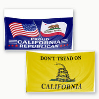 Proud California Republican and Don't Tread on California Flags 3x5 2-Pack