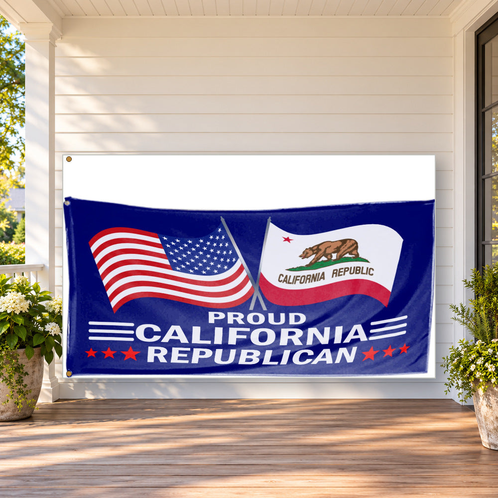 Proud California Republican Flag 3x5 displayed outdoors