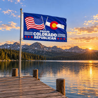 Proud Colorado Republican Flag 3x5 displayed outdoors