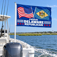 Proud Delaware Republican Flag 3x5 displayed outdoors