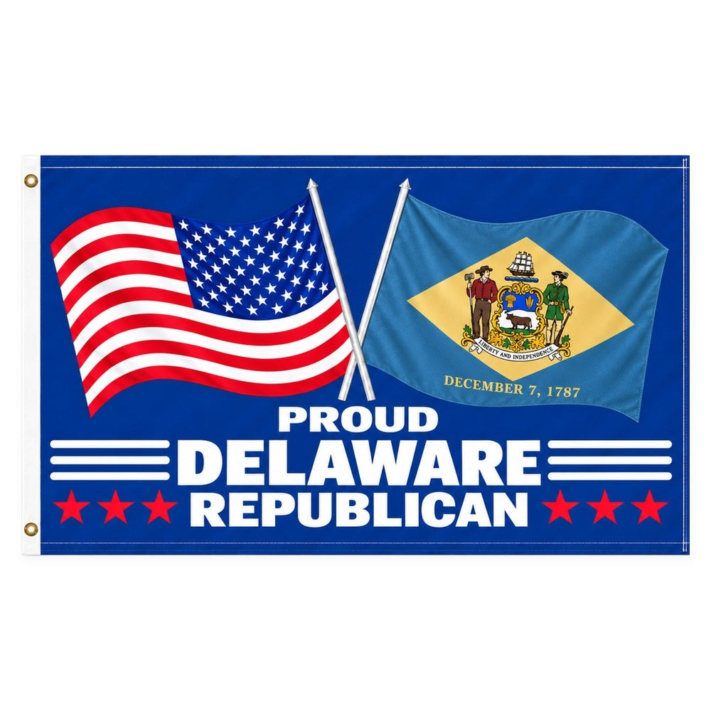 Proud Delaware Republican Flag 3x5