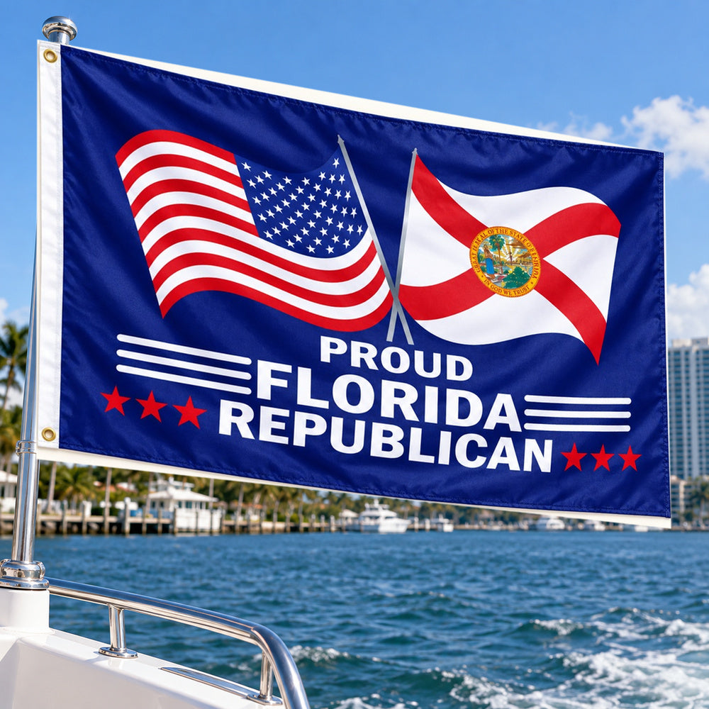 Proud Florida Republican Flag 3x5 displayed outdoors