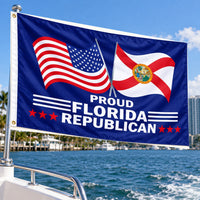Proud Florida Republican Flag 3x5 displayed outdoors