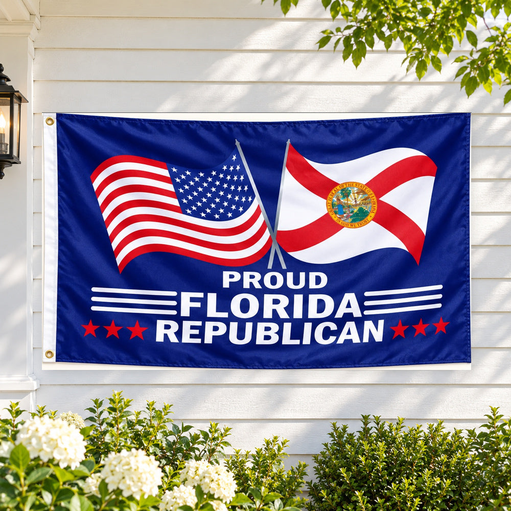 Proud Florida Republican Flag 3x5 displayed outdoors
