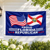Proud Florida Republican Flag 3x5 displayed outdoors
