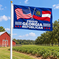 Proud Georgia Republican Flag 3x5 displayed outdoors