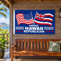 Proud Hawaii Republican Flag 3x5 displayed outdoors