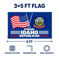 Proud Idaho Republican Flag 3x5 features and size details