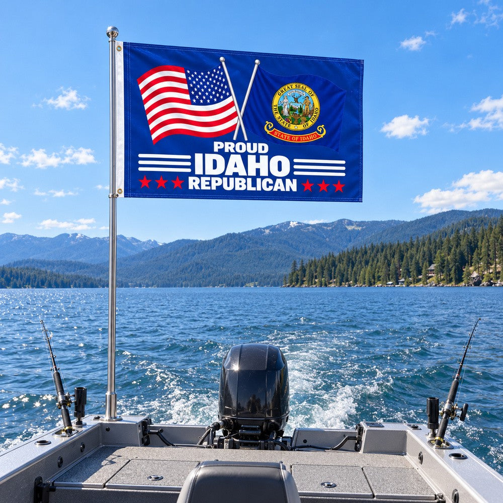 Proud Idaho Republican Flag 3x5 displayed outdoors