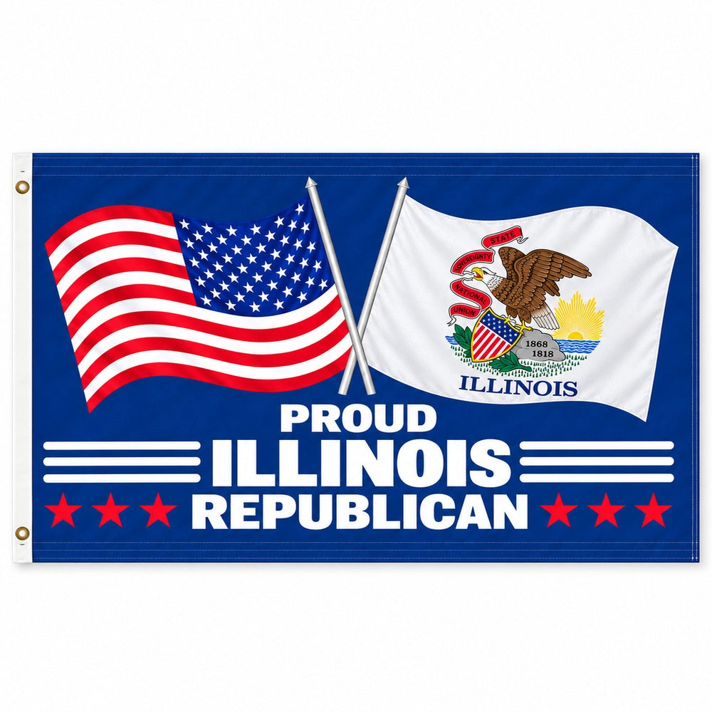 Proud Illinois Republican Flag 3x5