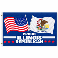 Proud Illinois Republican Flag 3x5