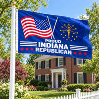 Proud Indiana Republican Flag 3x5 displayed outdoors
