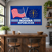 Proud Indiana Republican Flag 3x5 displayed outdoors