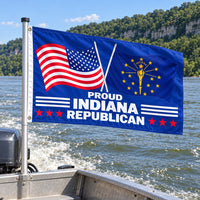 Proud Indiana Republican Flag 3x5 displayed outdoors