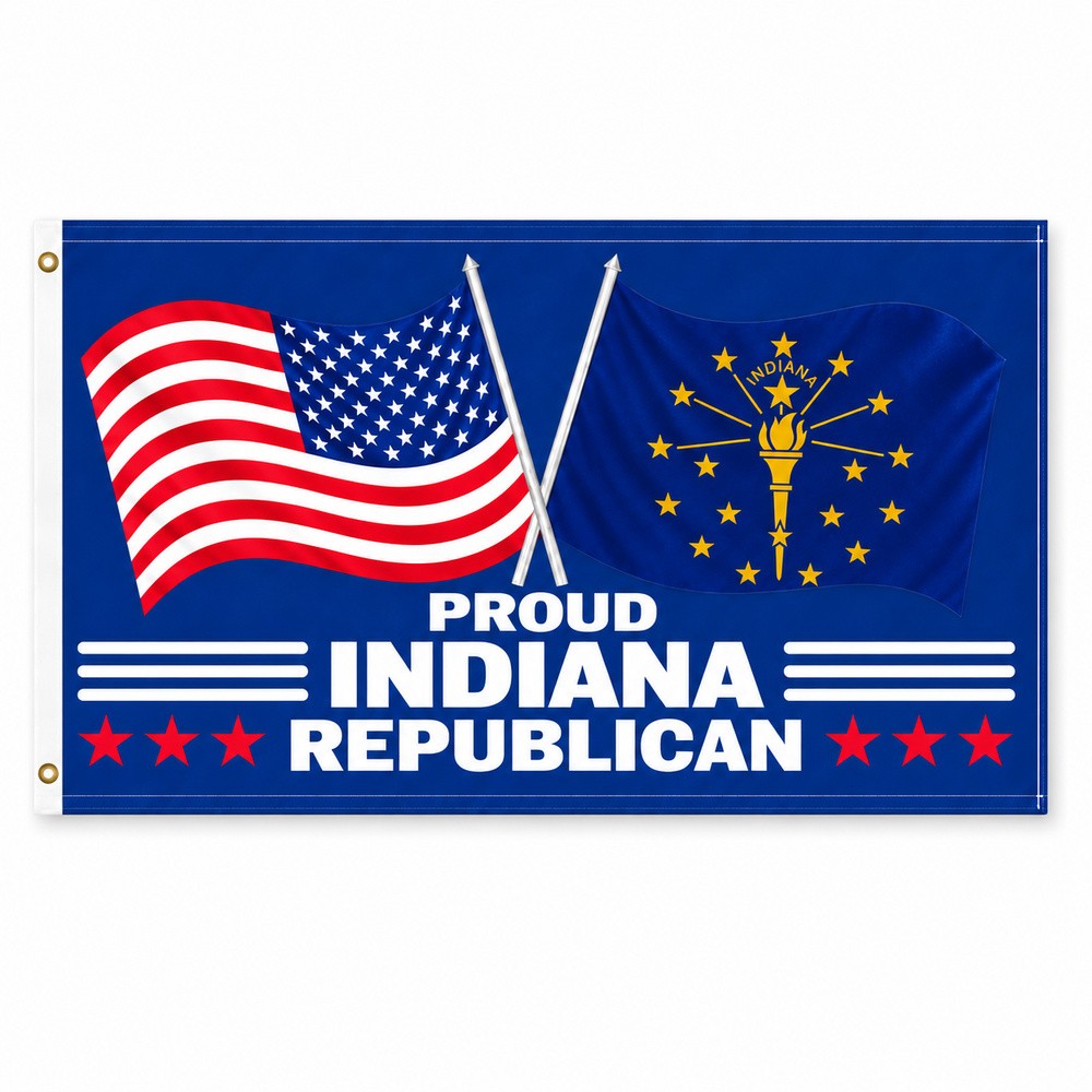 Proud Indiana Republican Flag 3x5