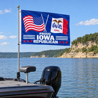Proud Iowa Republican Flag 3x5 displayed outdoors