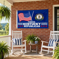 Proud Kentucky Republican Flag 3x5 displayed outdoors