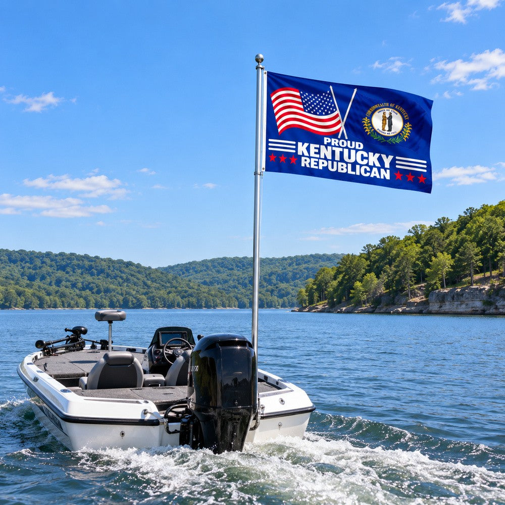 Proud Kentucky Republican Flag 3x5 displayed outdoors