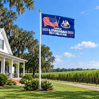 Proud Louisiana Republican Flag 3x5 displayed outdoors